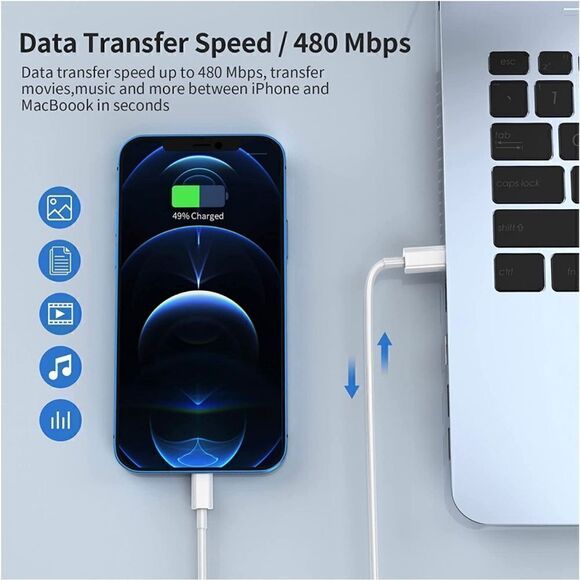 2-Pack 20W MFI Certified Fast Charger w/ 6.6Ft Cable for iphone 14 13 12 Pro Max - Picture 4 of 7